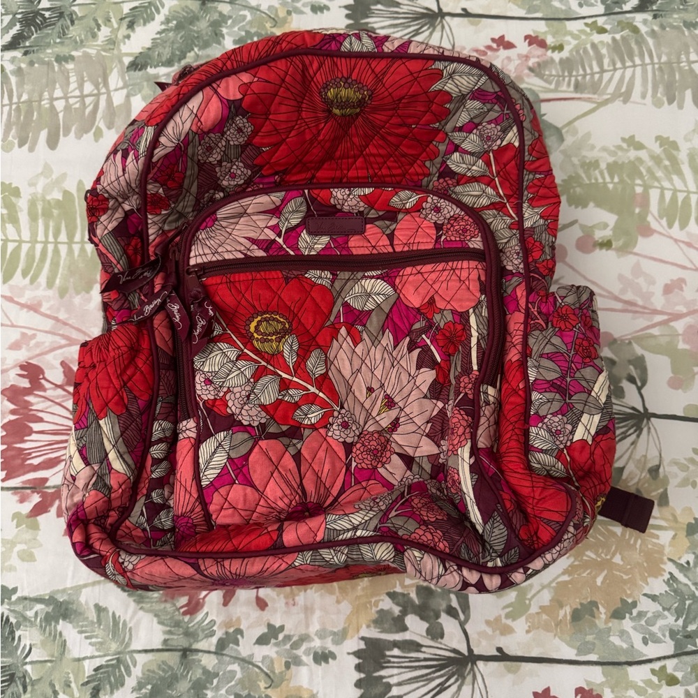 Vera Bradley Red Floral Travel Backpack